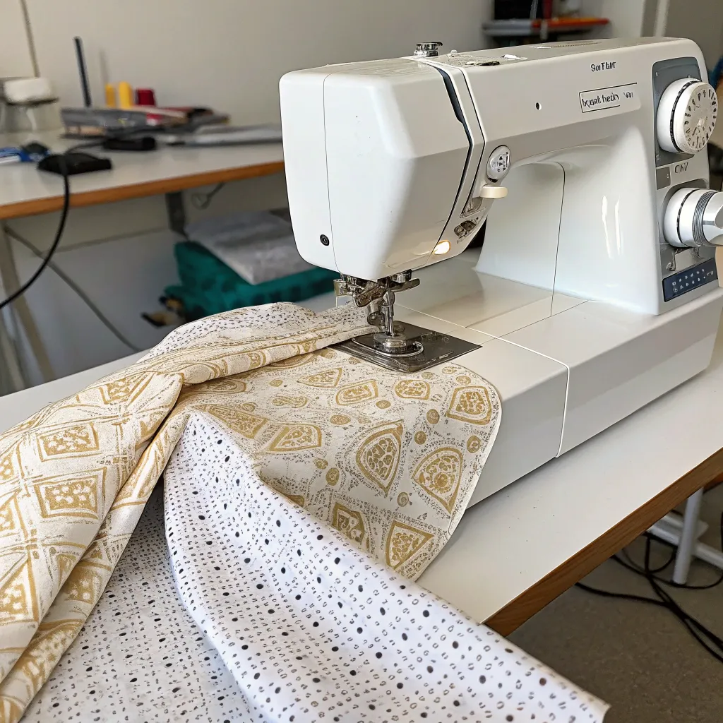 Sewing Machine with Fabric